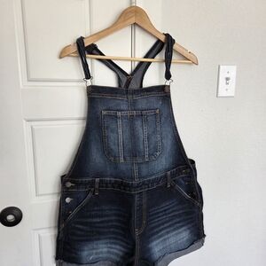 No Boundaries Dark Blue Denim Overalls